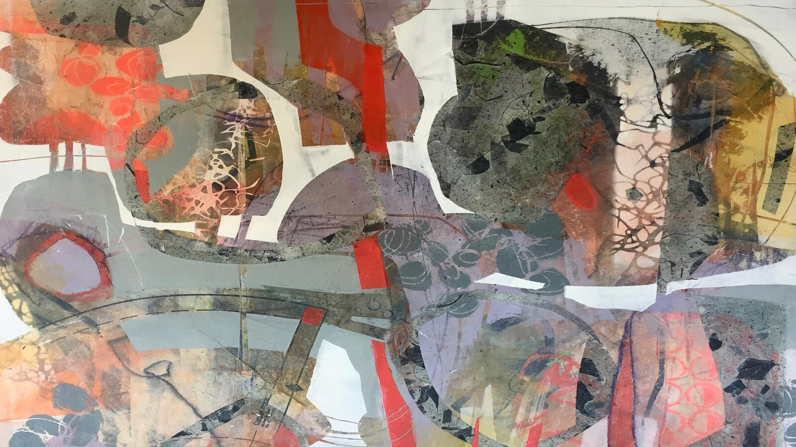 Layered atmospheric abstract artwork designed for digital screen display by Dominique Normand